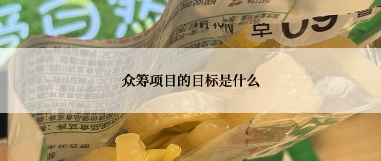 众筹项目的目标是什么