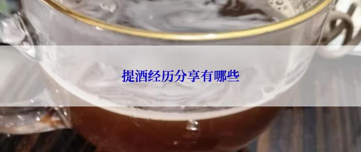 提酒经历分享有哪些