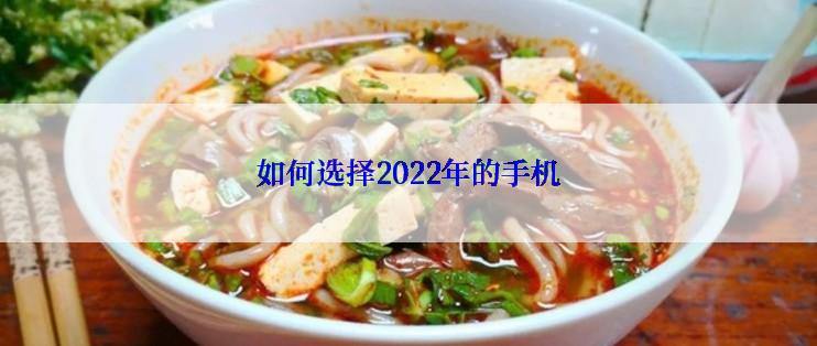 如何选择2022年的手机