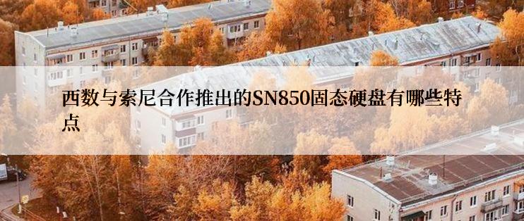 西数与索尼合作推出的SN850固态硬盘有哪些特点