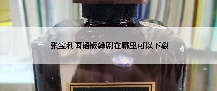  张宝利国语版韩剧在哪里可以下载