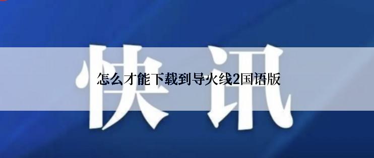  怎么才能下载到导火线2国语版