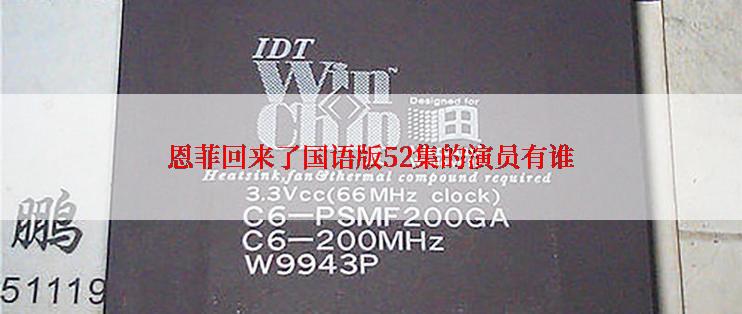 恩菲回来了国语版52集的演员有谁