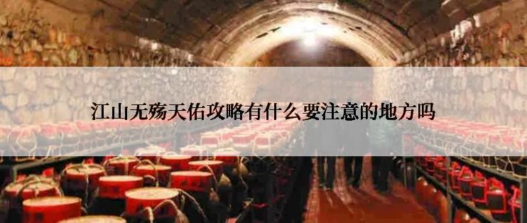 江山无殇天佑攻略有什么要注意的地方吗