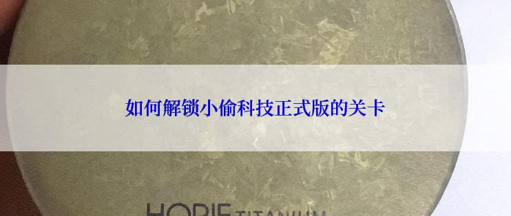 如何解锁小偷科技正式版的关卡