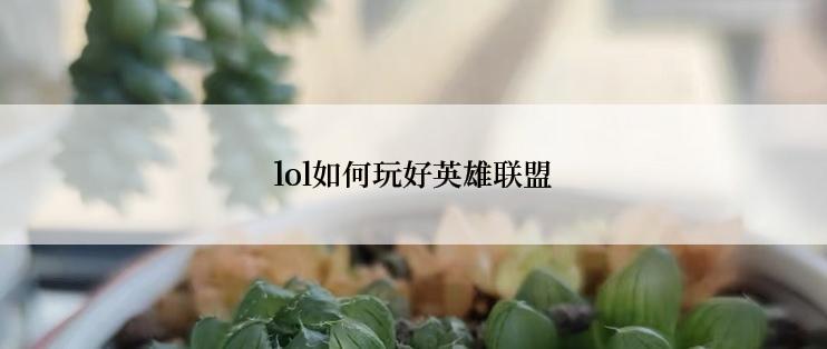 lol如何玩好英雄联盟