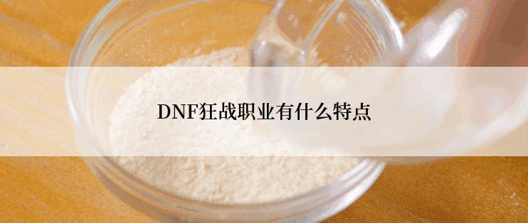 DNF狂战职业有什么特点