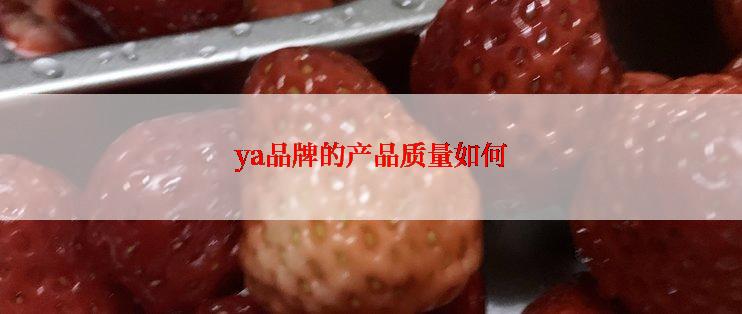 ya品牌的产品质量如何